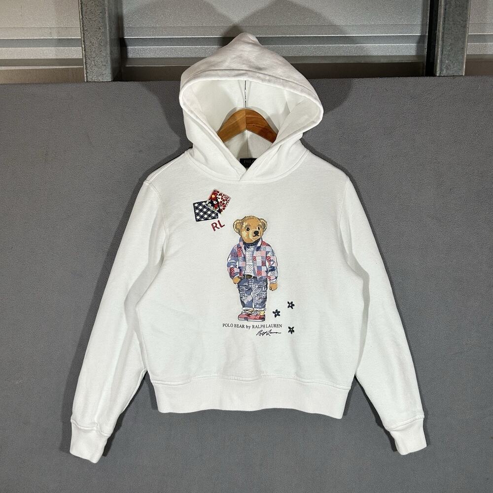 Ralph Lauren Polo Bear White Hoodie Women’s Medium Limited Edition VHTF Rare